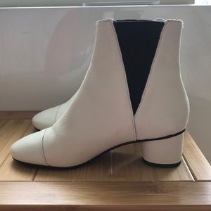White leather boots